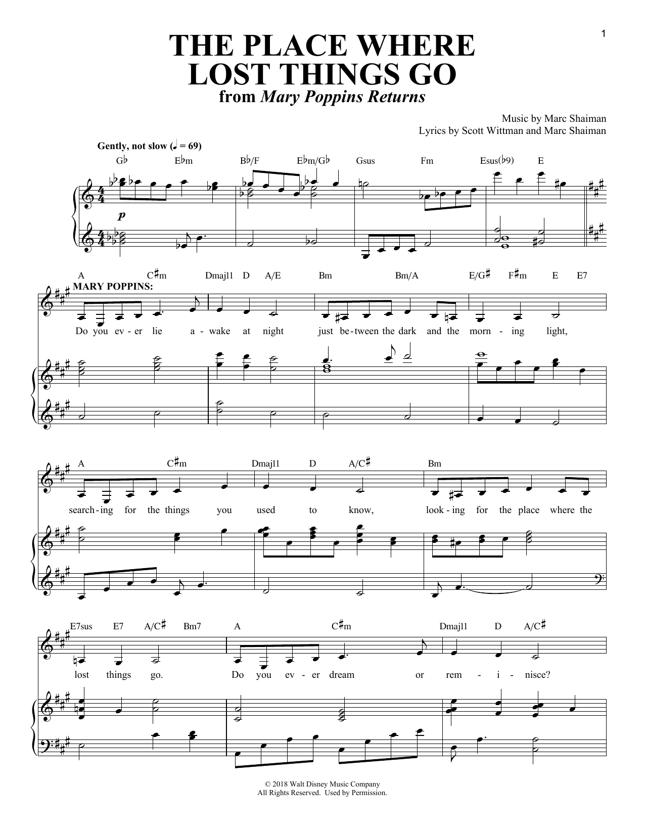 Download Emily Blunt The Place Where Lost Things Go (from Ma Sheet Music