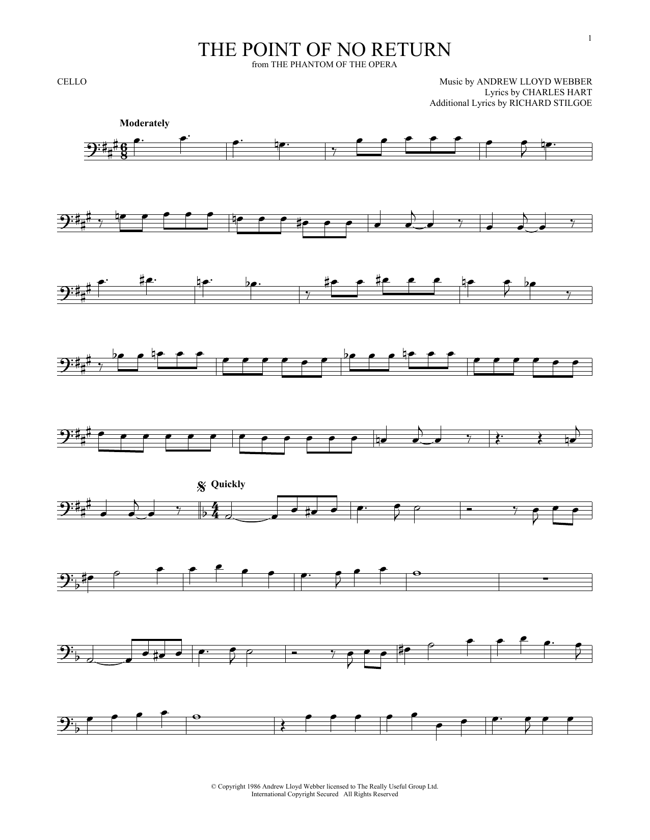 Download Andrew Lloyd Webber The Point Of No Return (from The Phanto Sheet Music