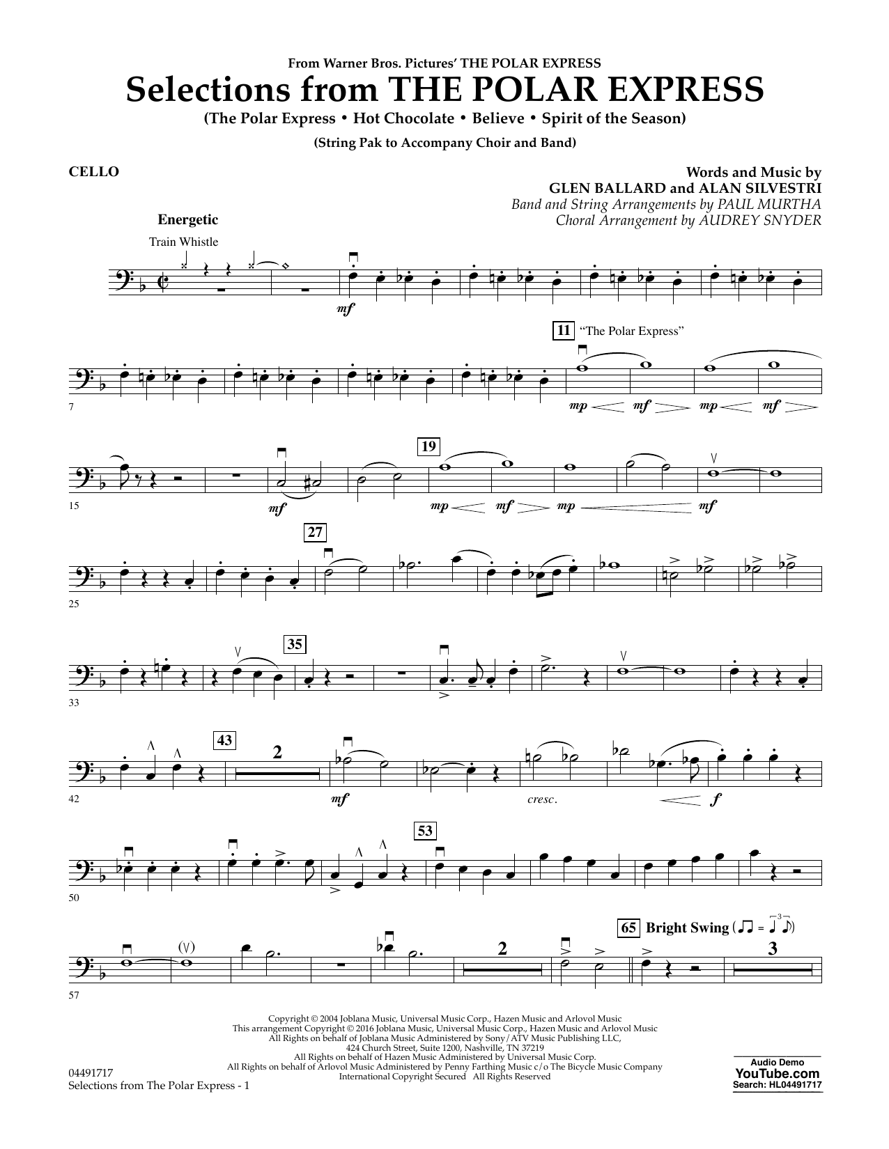 Download Paul Murtha The Polar Express - Cello Sheet Music