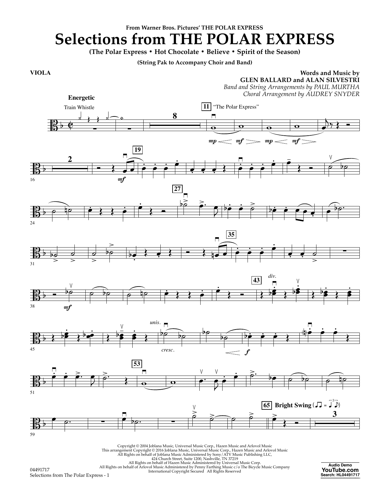 Download Paul Murtha The Polar Express - Viola Sheet Music