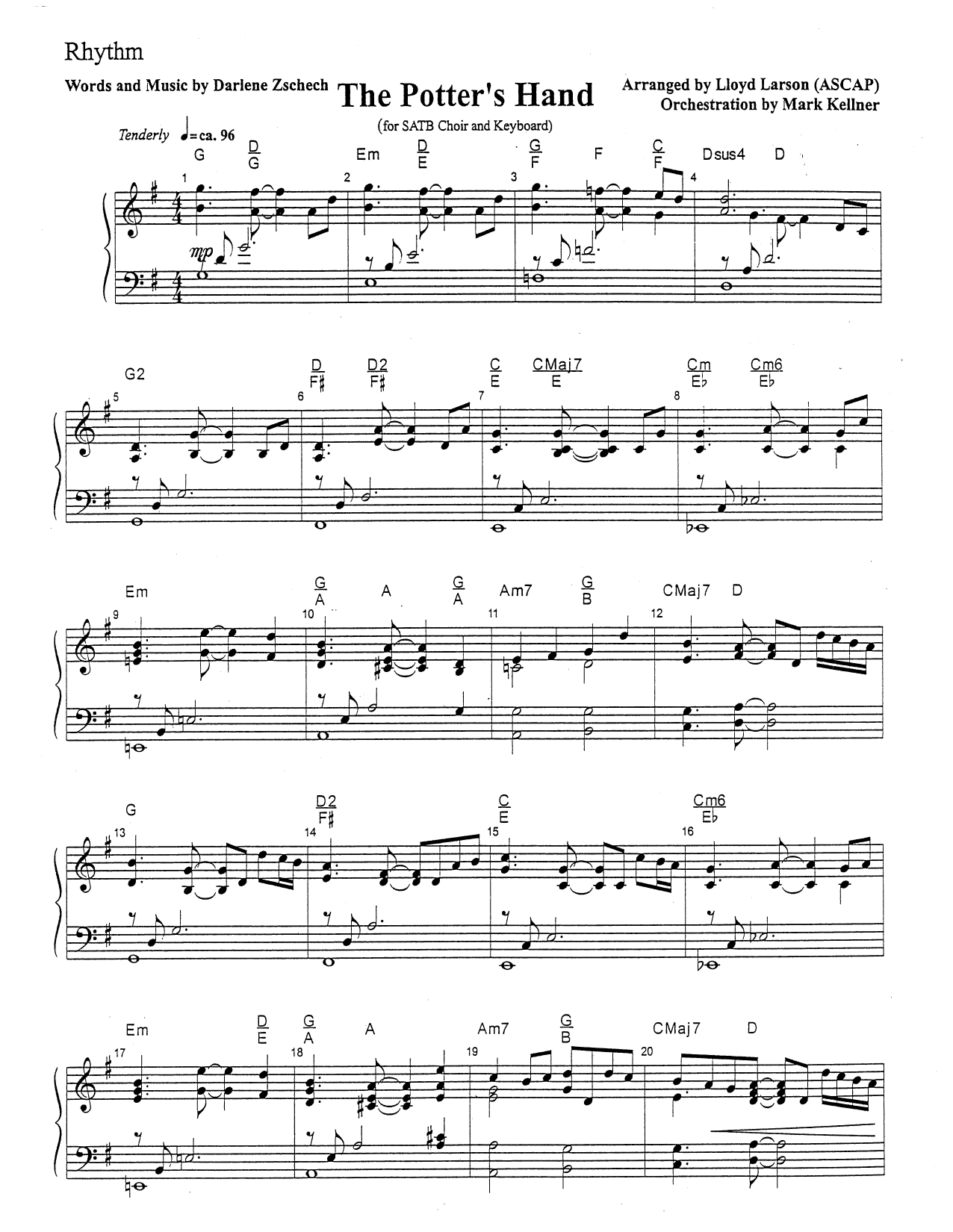 Download Mark Kellner The Potter's Hand - Rhythm Sheet Music