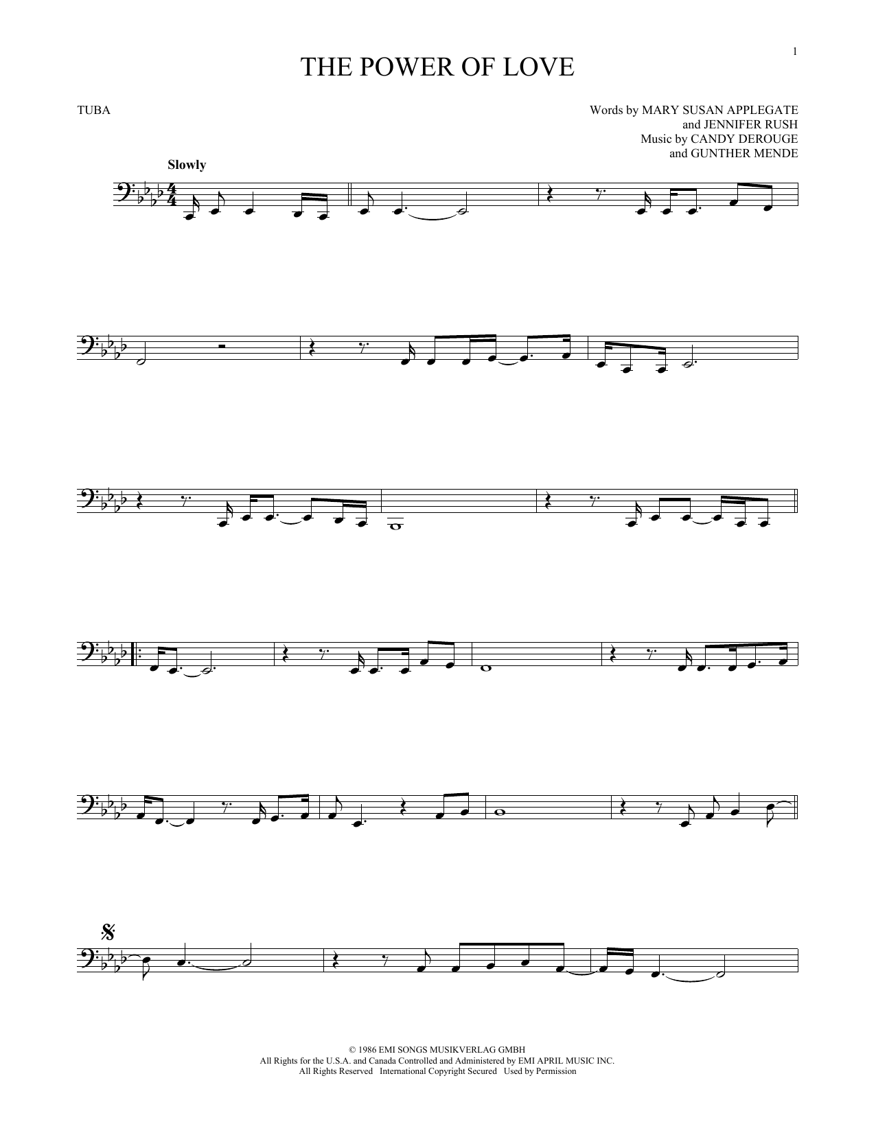Download Celine Dion The Power Of Love Sheet Music