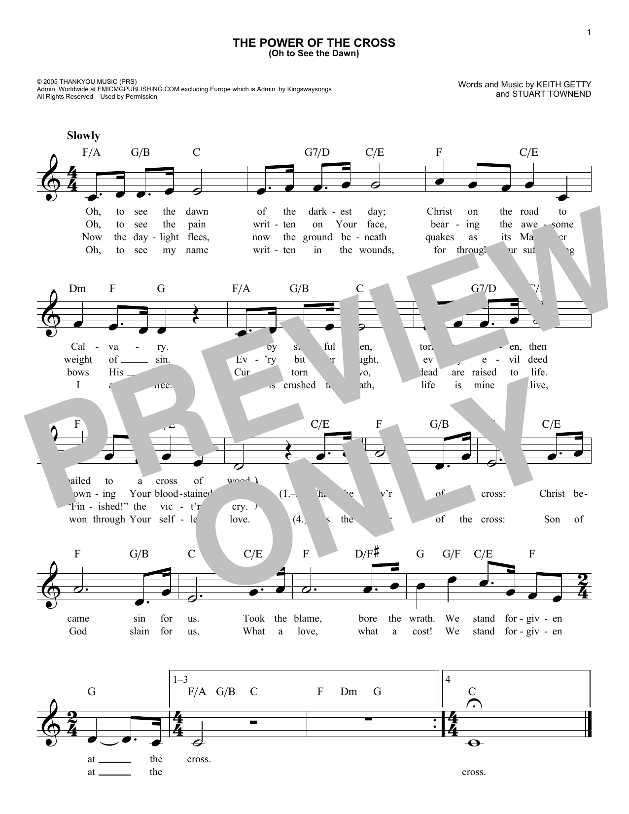 Download Keith Getty The Power Of The Cross (Oh To See The D Sheet Music