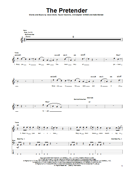 Download Foo Fighters The Pretender Sheet Music