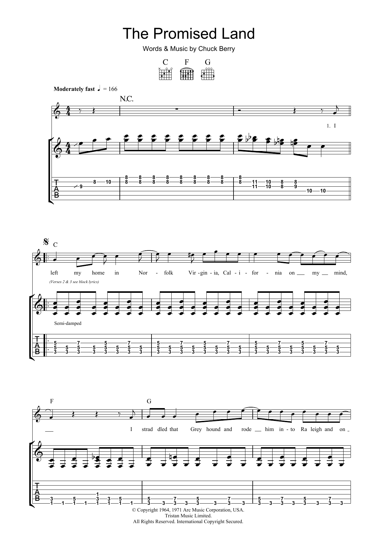 Download Chuck Berry The Promised Land Sheet Music
