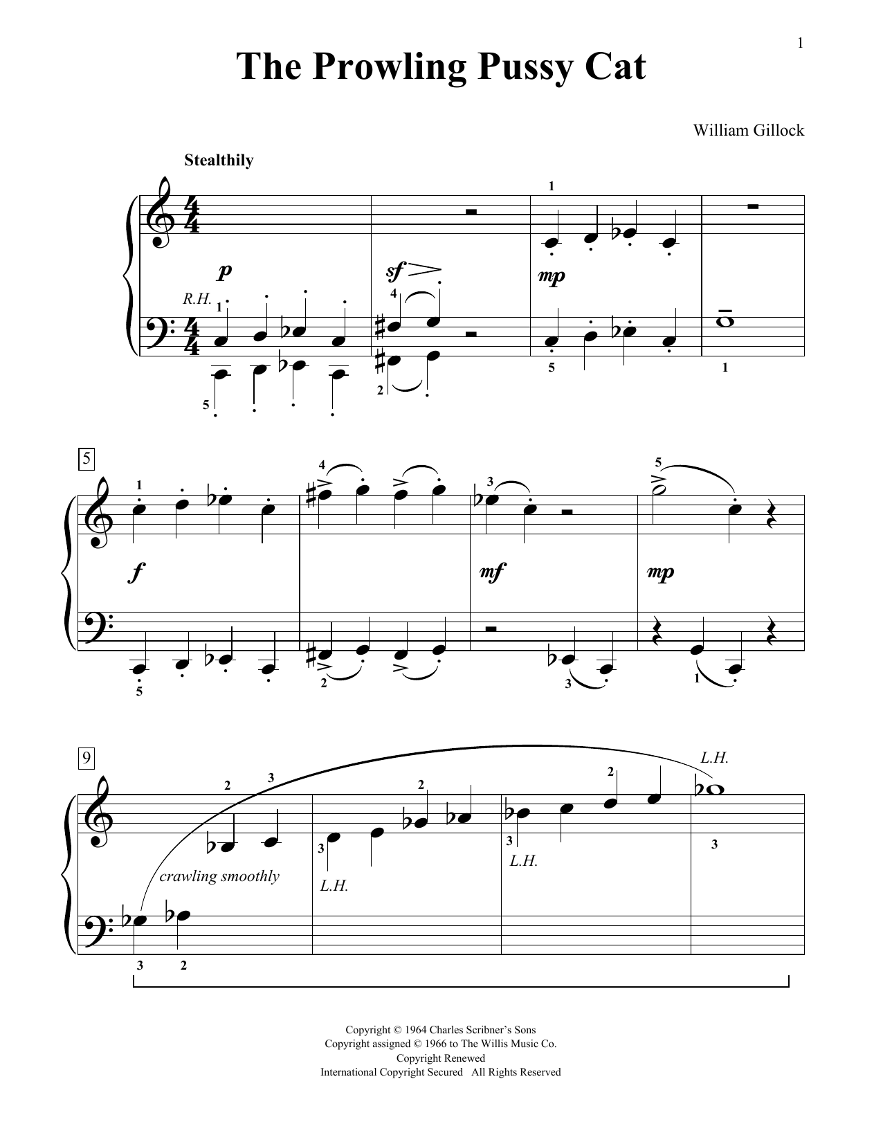 Download William Gillock The Prowling Pussy Cat Sheet Music