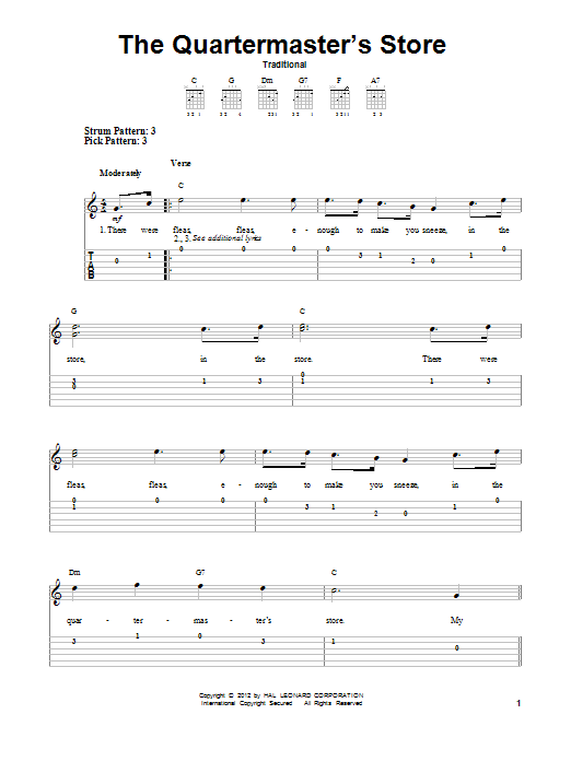 Download Traditional The Quartermaster's Store Sheet Music
