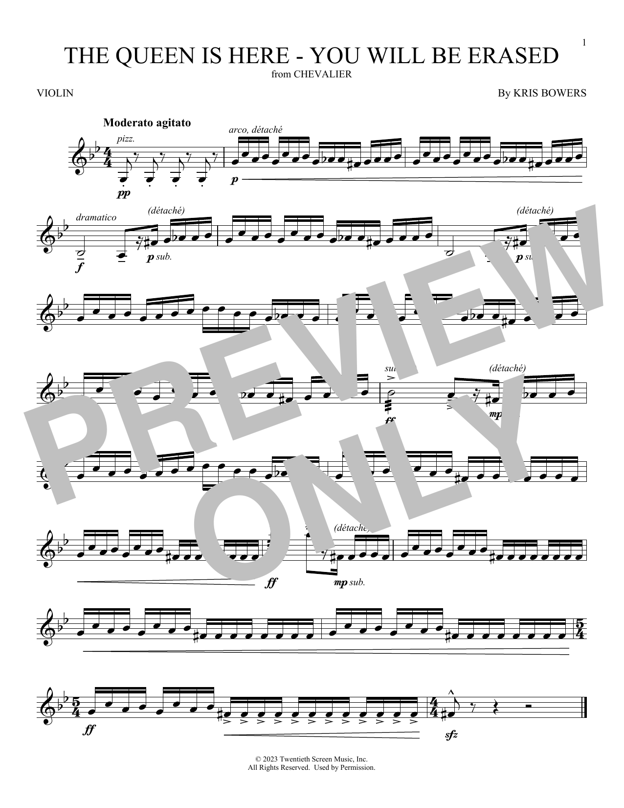 Download Kris Bowers The Queen Is Here - You Will Be Erased Sheet Music