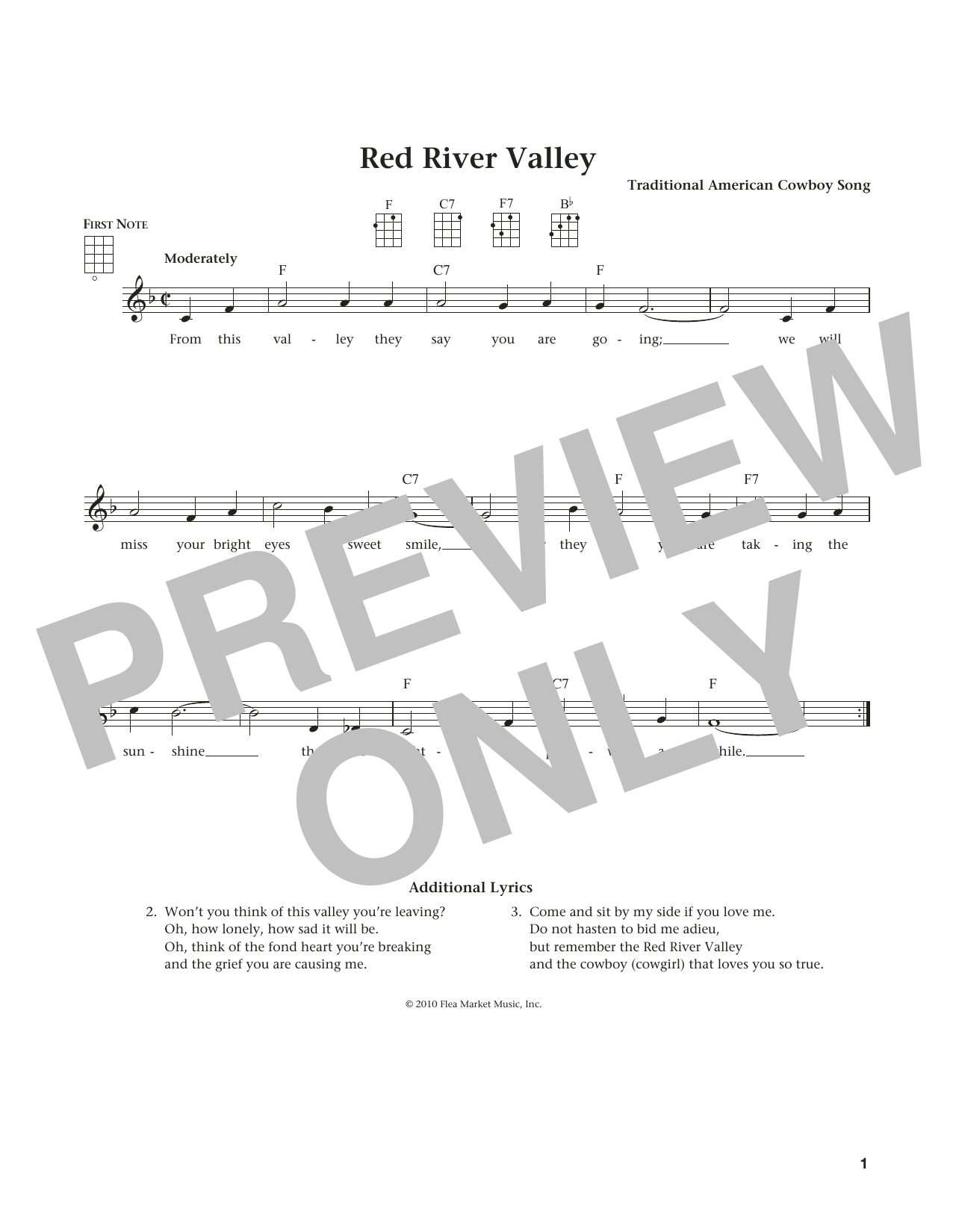 Download Traditional American Cowboy So The Red River Valley (from The Daily Uk Sheet Music