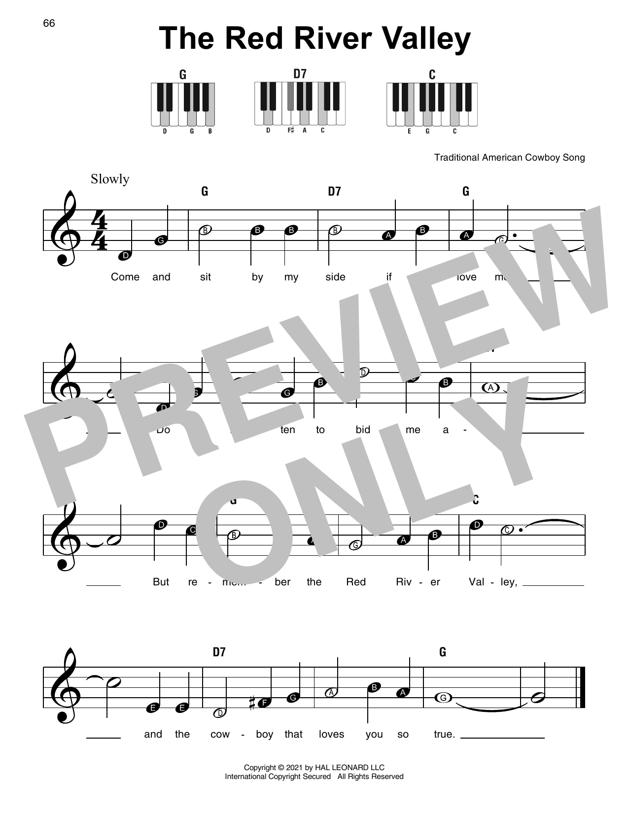 Download Traditional American Cowboy Song The Red River Valley Sheet Music