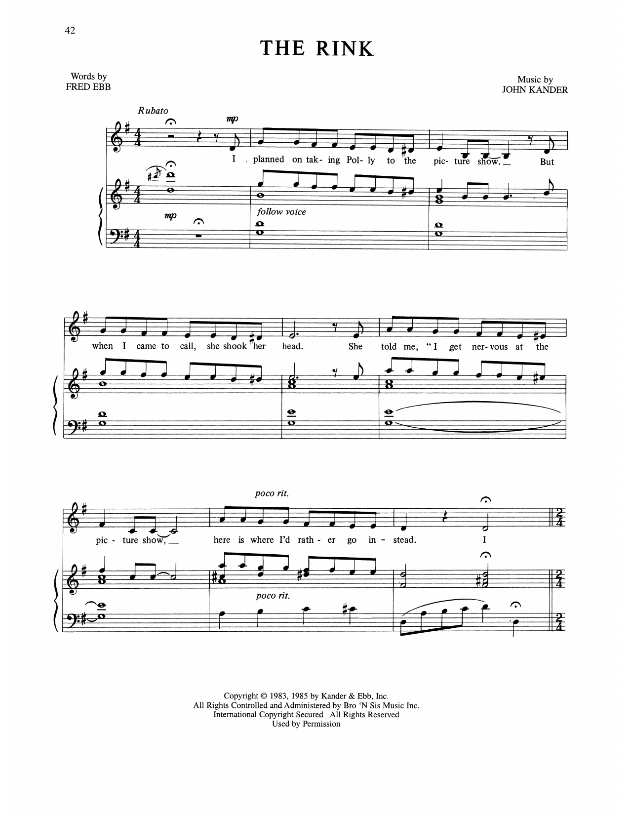 Download Kander & Ebb The Rink (from The Rink) Sheet Music