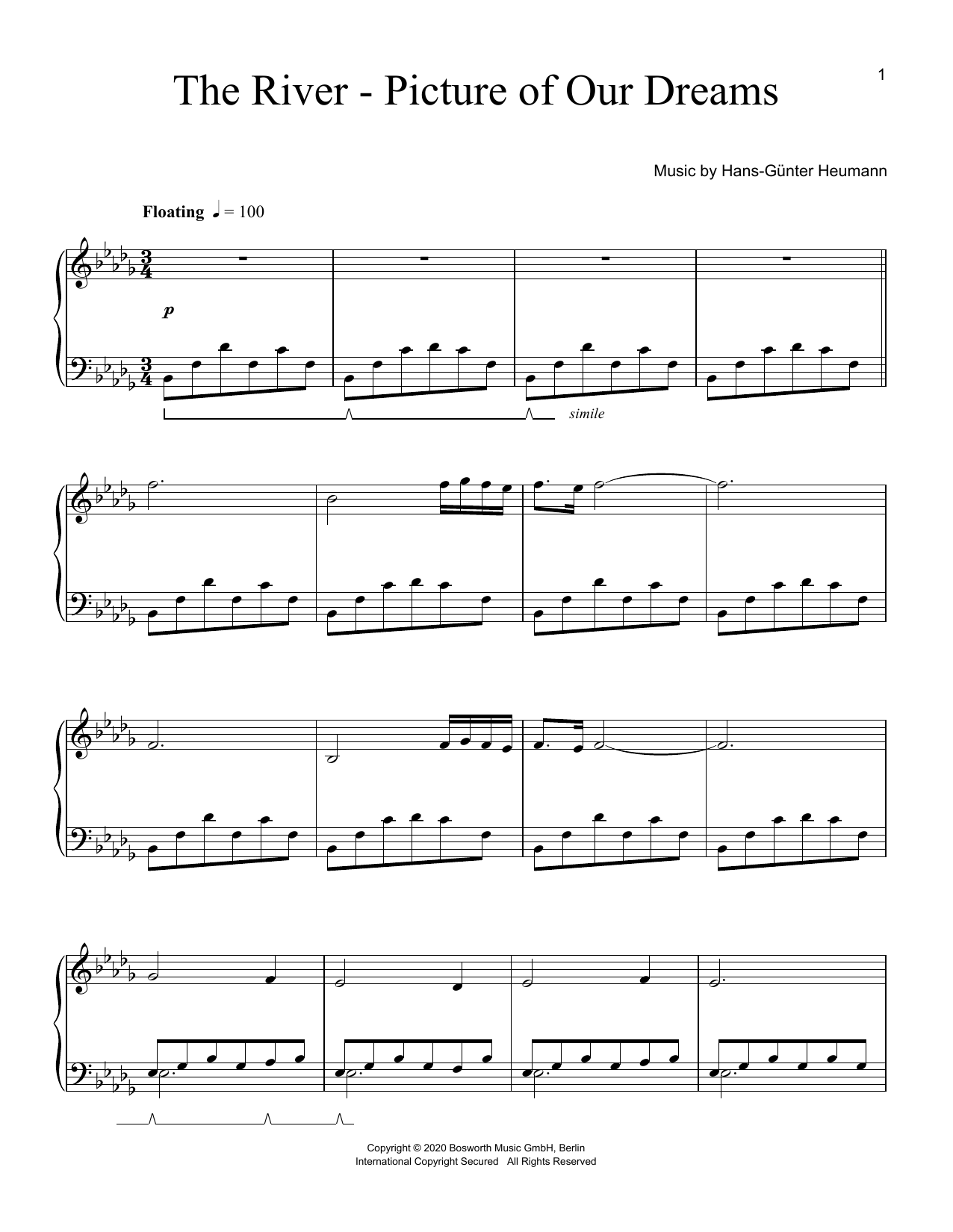 Download Hans-Günter Heumann The River - Picture Of Our Dreams Sheet Music