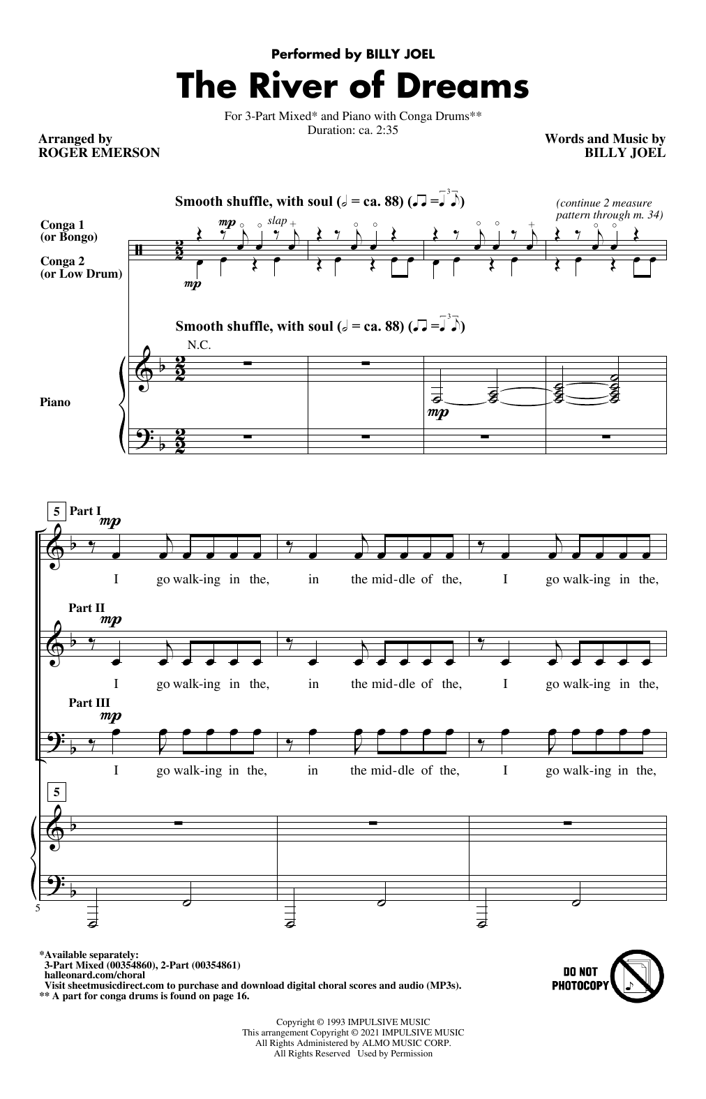 Download Billy Joel The River Of Dreams (arr. Roger Emerson Sheet Music