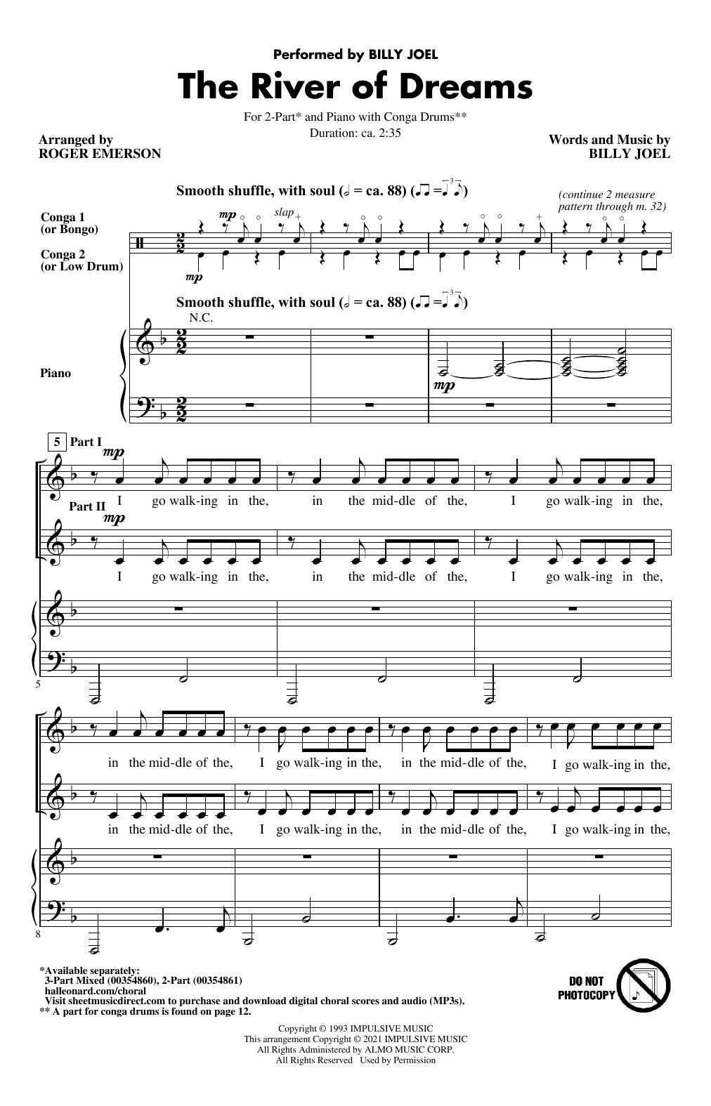 Download Billy Joel The River Of Dreams (arr. Roger Emerson Sheet Music