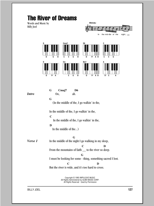 Download Billy Joel The River Of Dreams Sheet Music