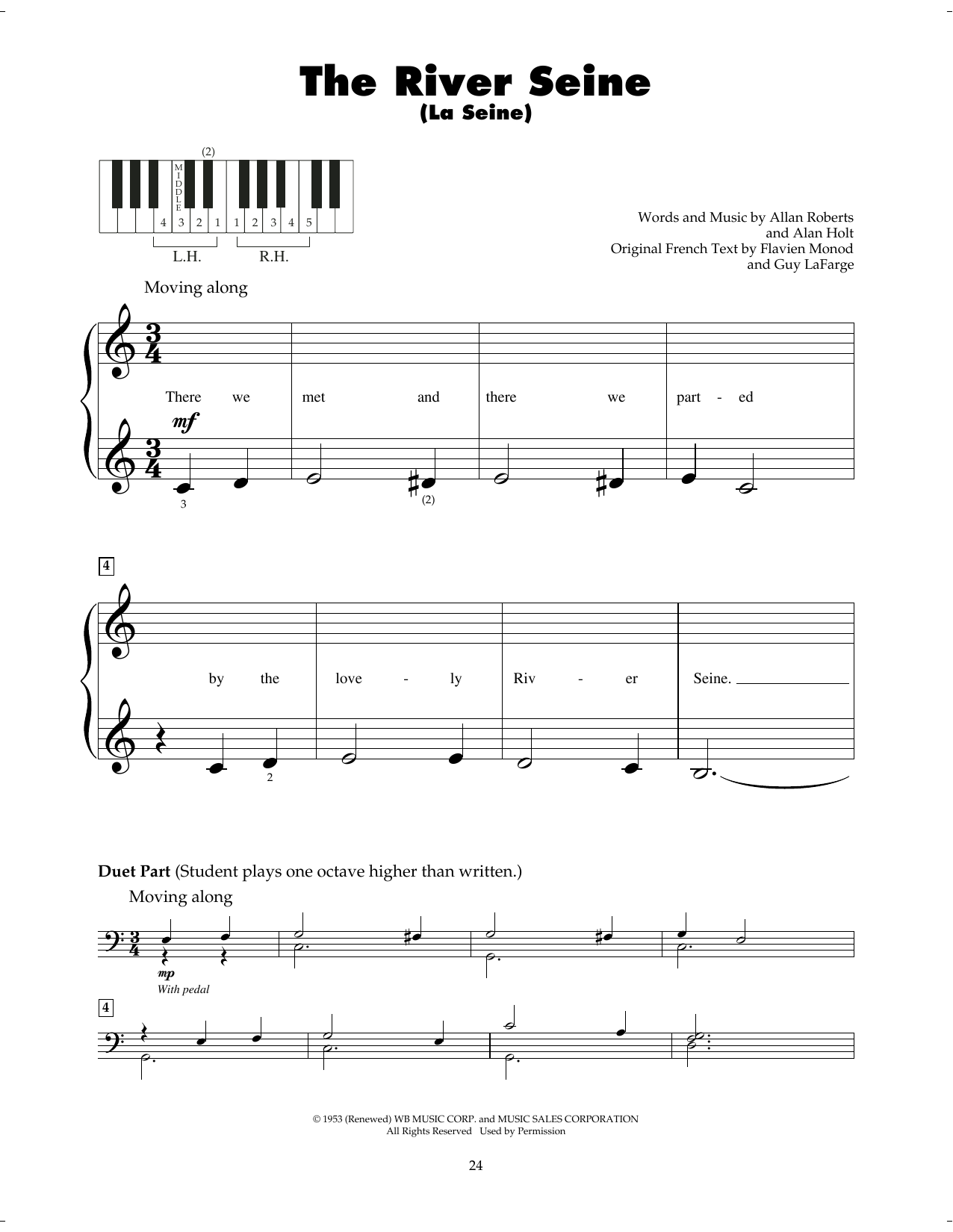 Allan Roberts The River Seine (La Seine) sheet music notes printable PDF score