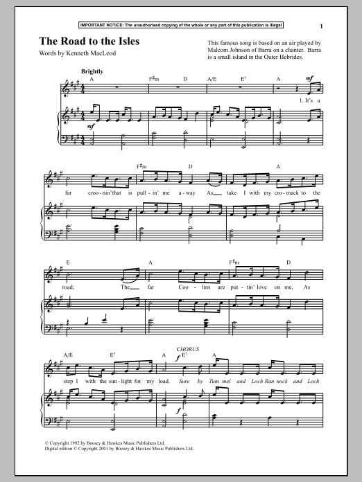 Download Anonymous The Road To The Isles Sheet Music