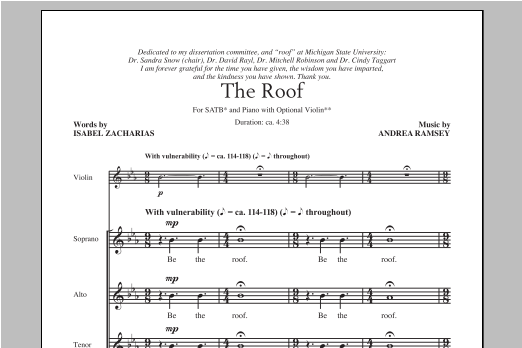 Download Andrea Ramsey The Roof Sheet Music