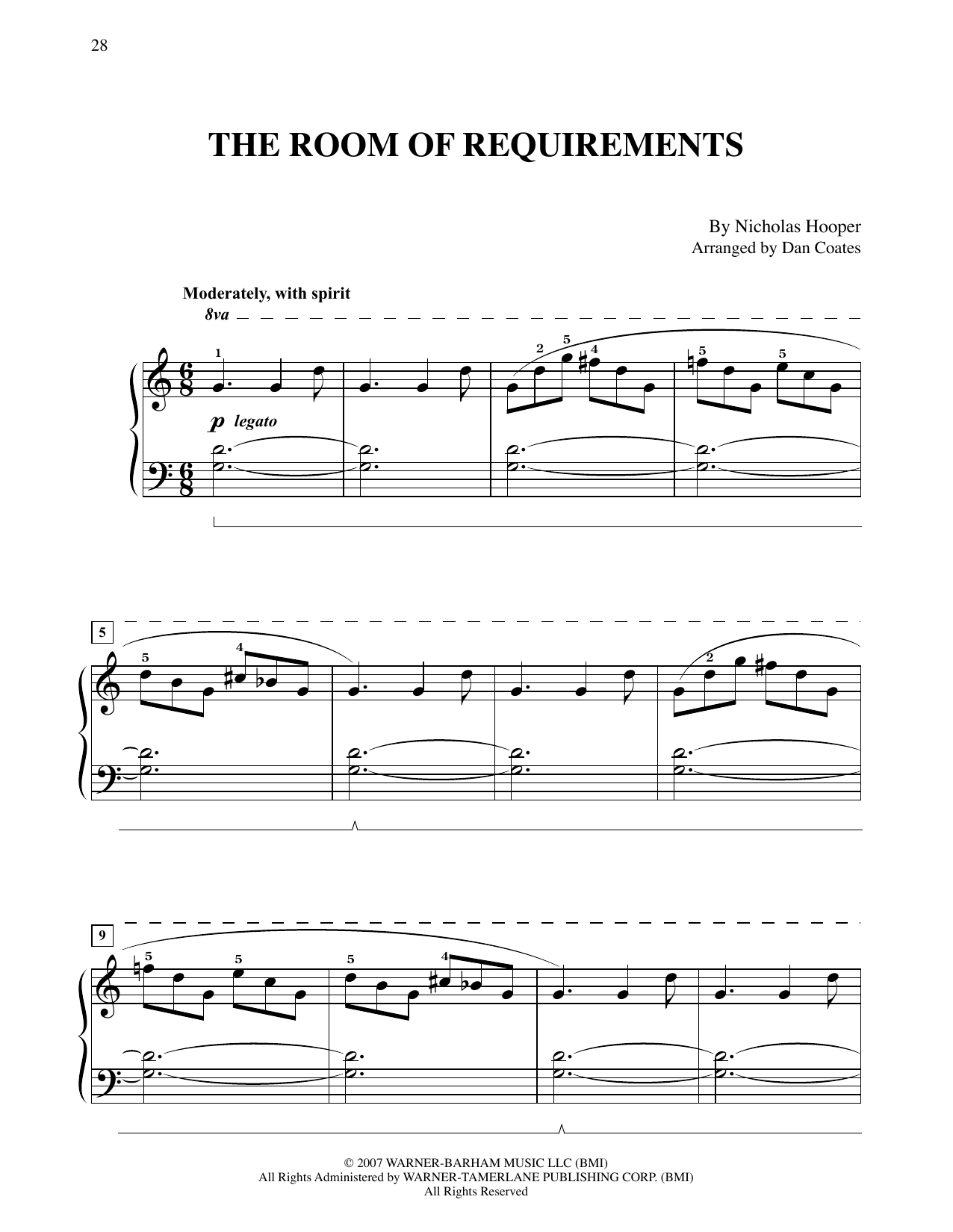 Download Nicholas Hooper The Room Of Requirements (from Harry Po Sheet Music