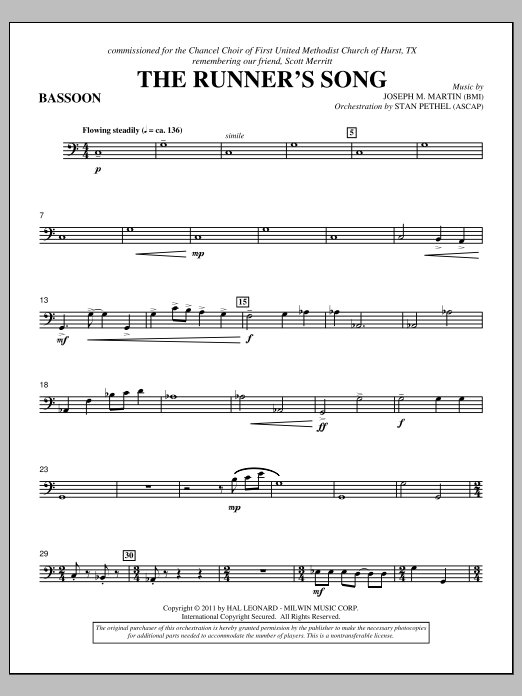 Download Joseph M. Martin The Runner's Song - Bassoon Sheet Music