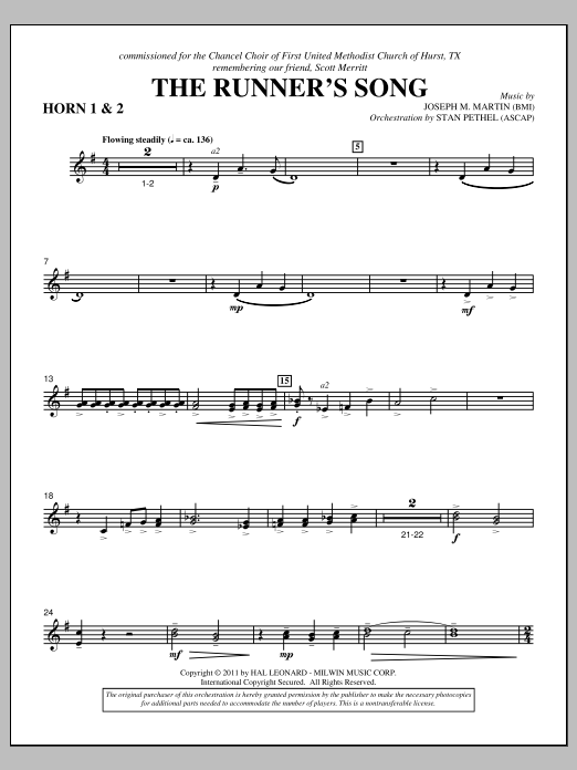 Download Joseph M. Martin The Runner's Song - F Horn 1,2 Sheet Music