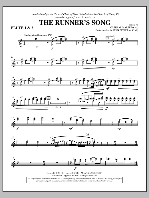 Download Joseph M. Martin The Runner's Song - Flute 1 & 2 Sheet Music