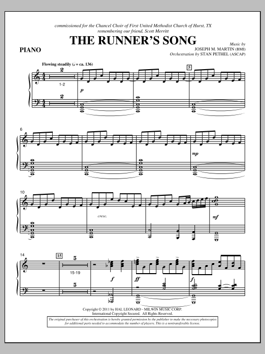 Download Joseph M. Martin The Runner's Song - Piano Sheet Music