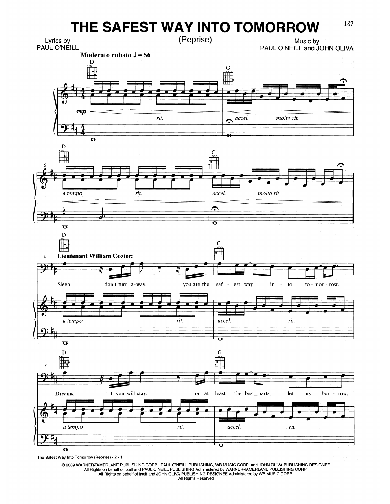 Download Trans-Siberian Orchestra The Safest Way Into Tomorrow (Reprise) Sheet Music