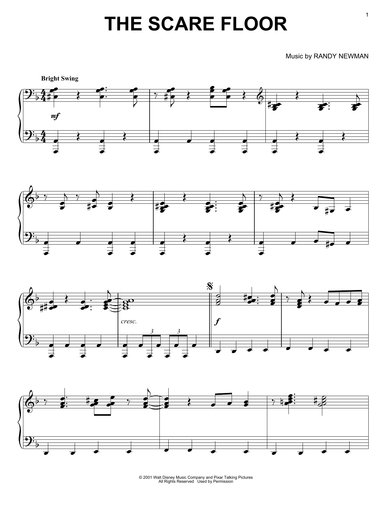 Download Randy Newman The Scare Floor Sheet Music