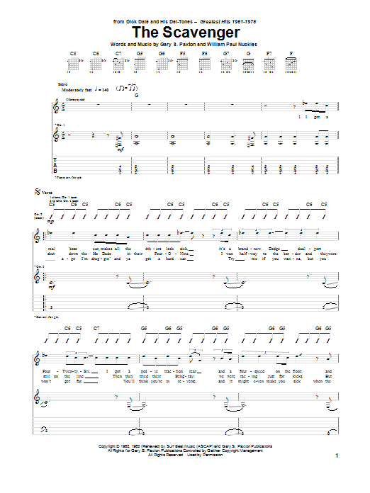 Download Dick Dale The Scavenger Sheet Music