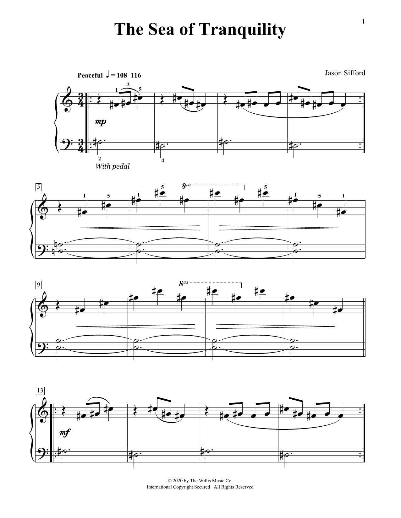 Download Jason Sifford The Sea Of Tranquility Sheet Music