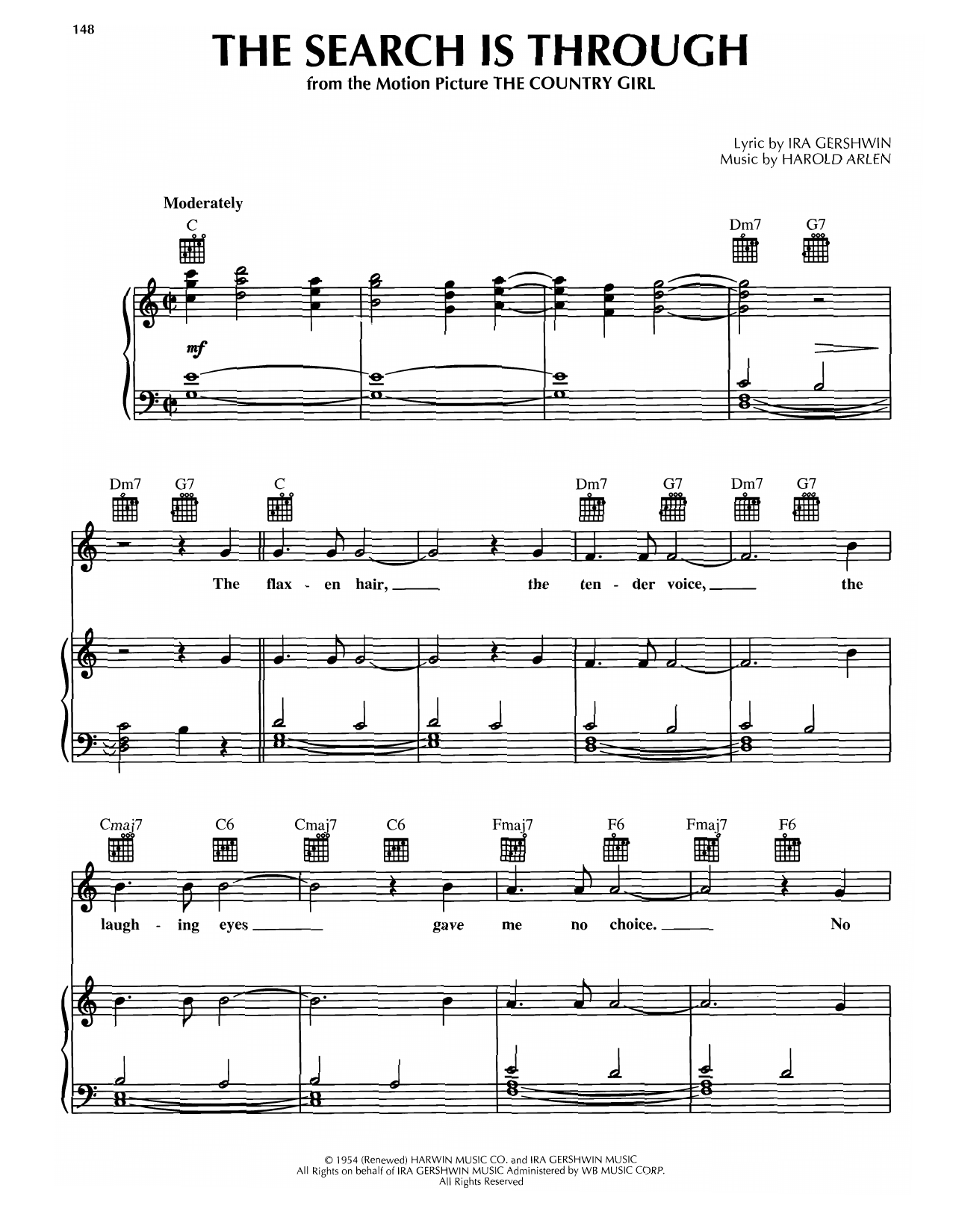 Download Harold Arlen The Search Is Through Sheet Music