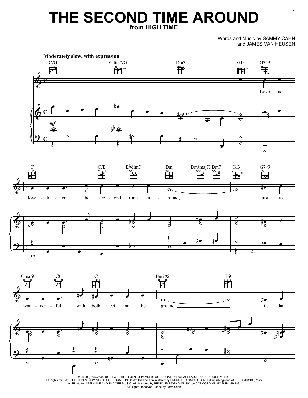 Download Frank Sinatra The Second Time Around Sheet Music