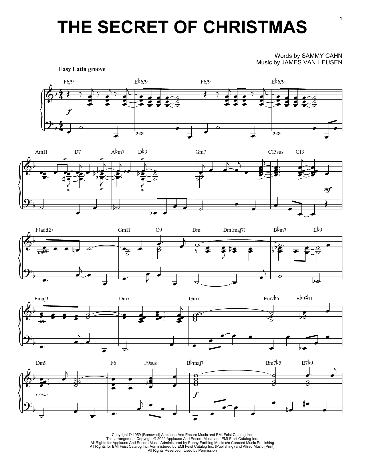 Download Bing Crosby The Secret Of Christmas (arr. Brent Eds Sheet Music