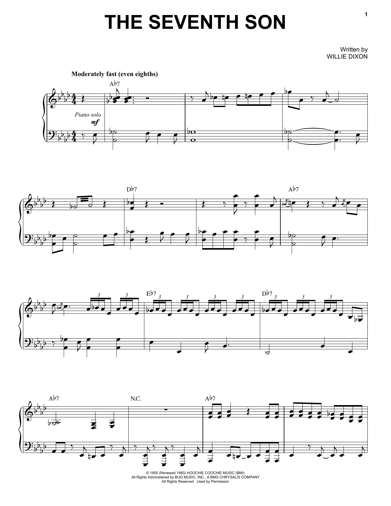Download Mose Allison The Seventh Son Sheet Music