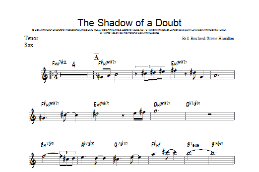 Download Bill Bruford The Shadow Of A Doubt Sheet Music