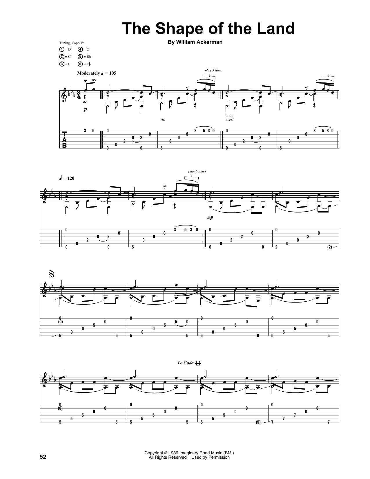 Download Will Ackerman The Shape Of The Land Sheet Music