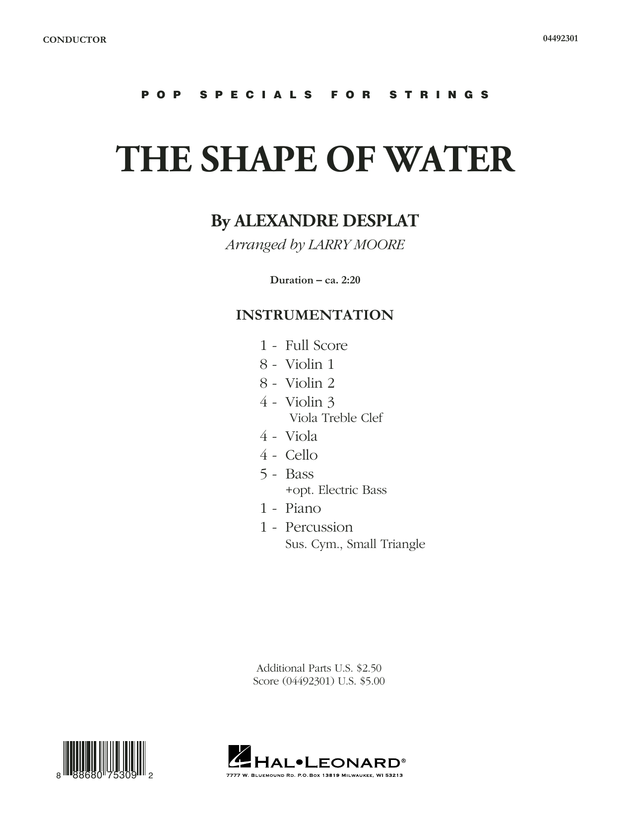 Download Alexandre Desplat The Shape of Water (arr. Larry Moore) - Sheet Music