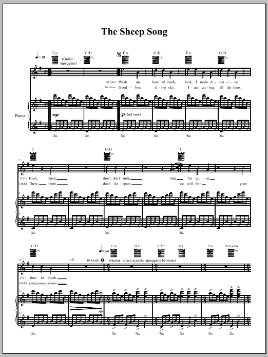 Download The Dresden Dolls The Sheep Song Sheet Music