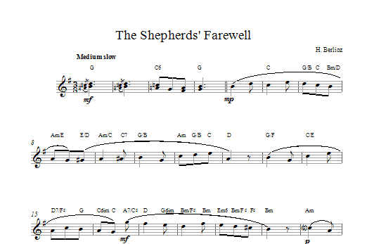 Download Hector Berlioz The Shepherds Farewell Sheet Music