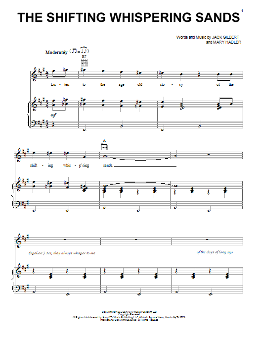 Download Johnny Cash The Shifting Whispering Sands Sheet Music