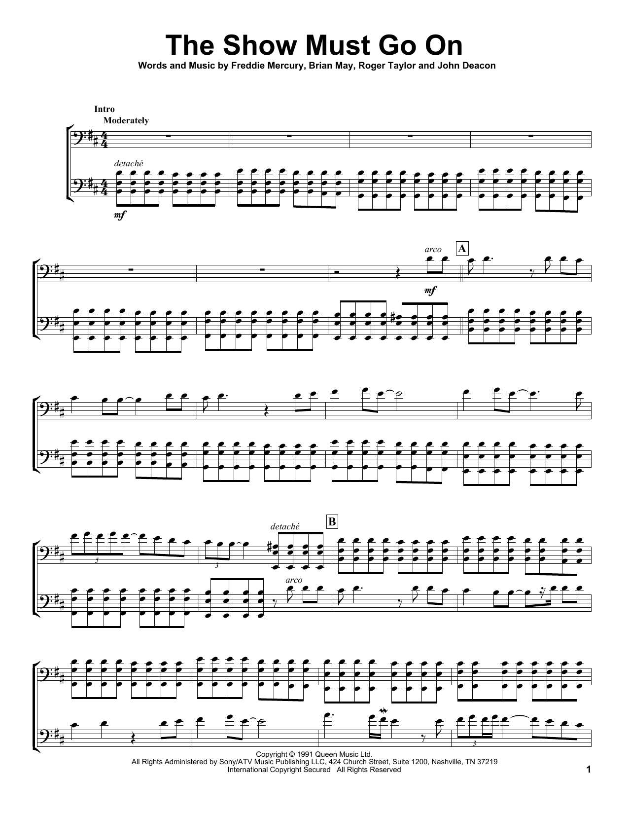 Download 2Cellos The Show Must Go On Sheet Music