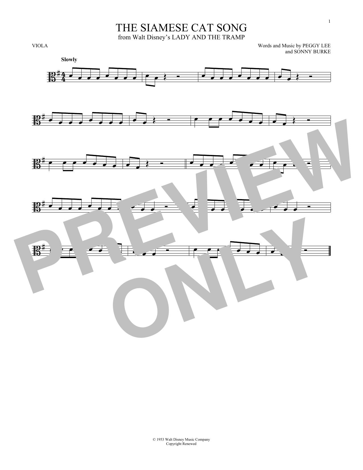 Download Peggy Lee & Sonny Burke The Siamese Cat Song (from Lady And The Sheet Music
