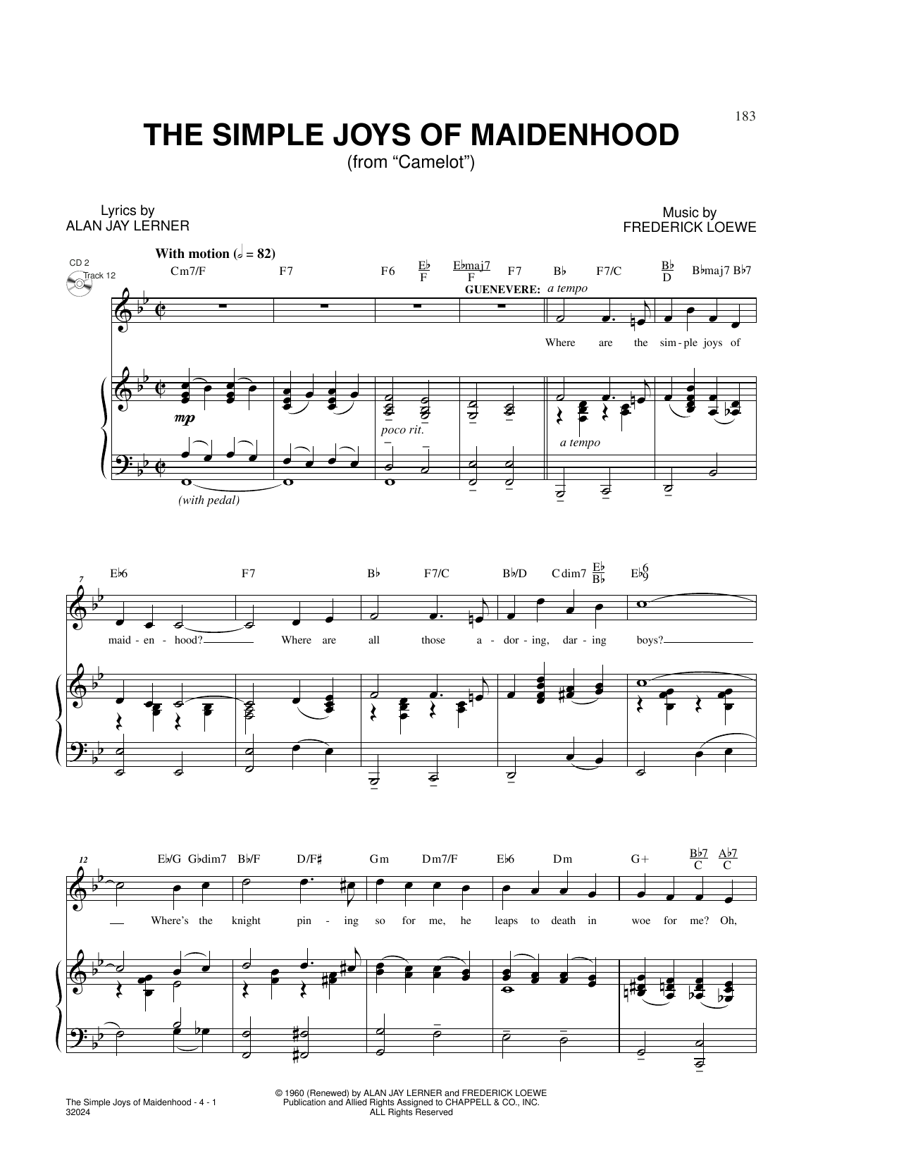 Download Lerner & Loewe The Simple Joys Of Maidenhood (from Cam Sheet Music