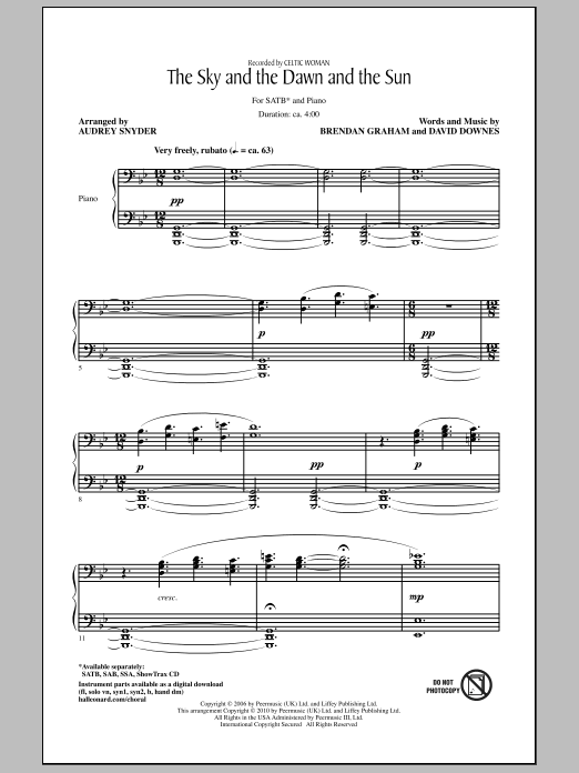 Download Audrey Snyder The Sky And The Dawn And The Sun Sheet Music