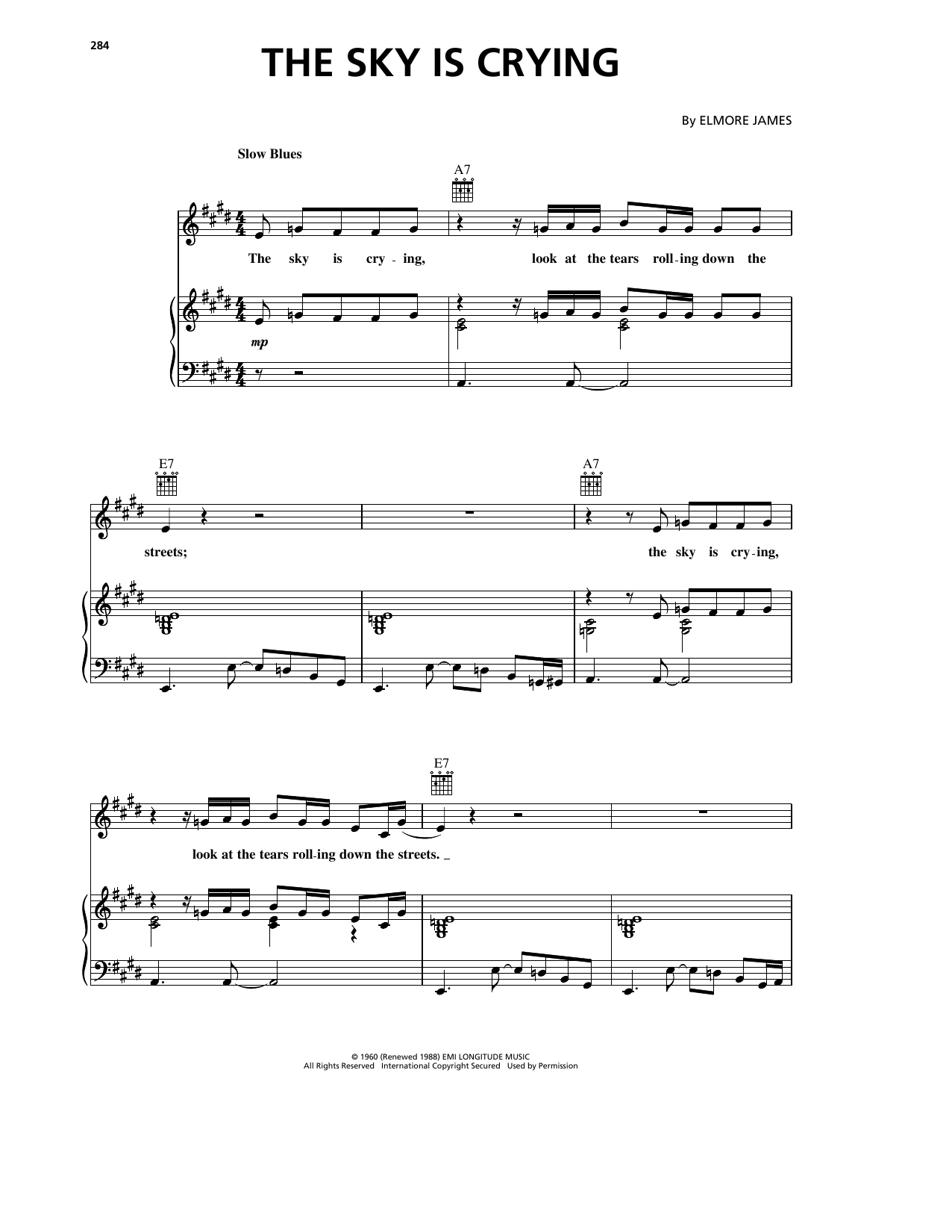 Download Eric Clapton The Sky Is Crying Sheet Music