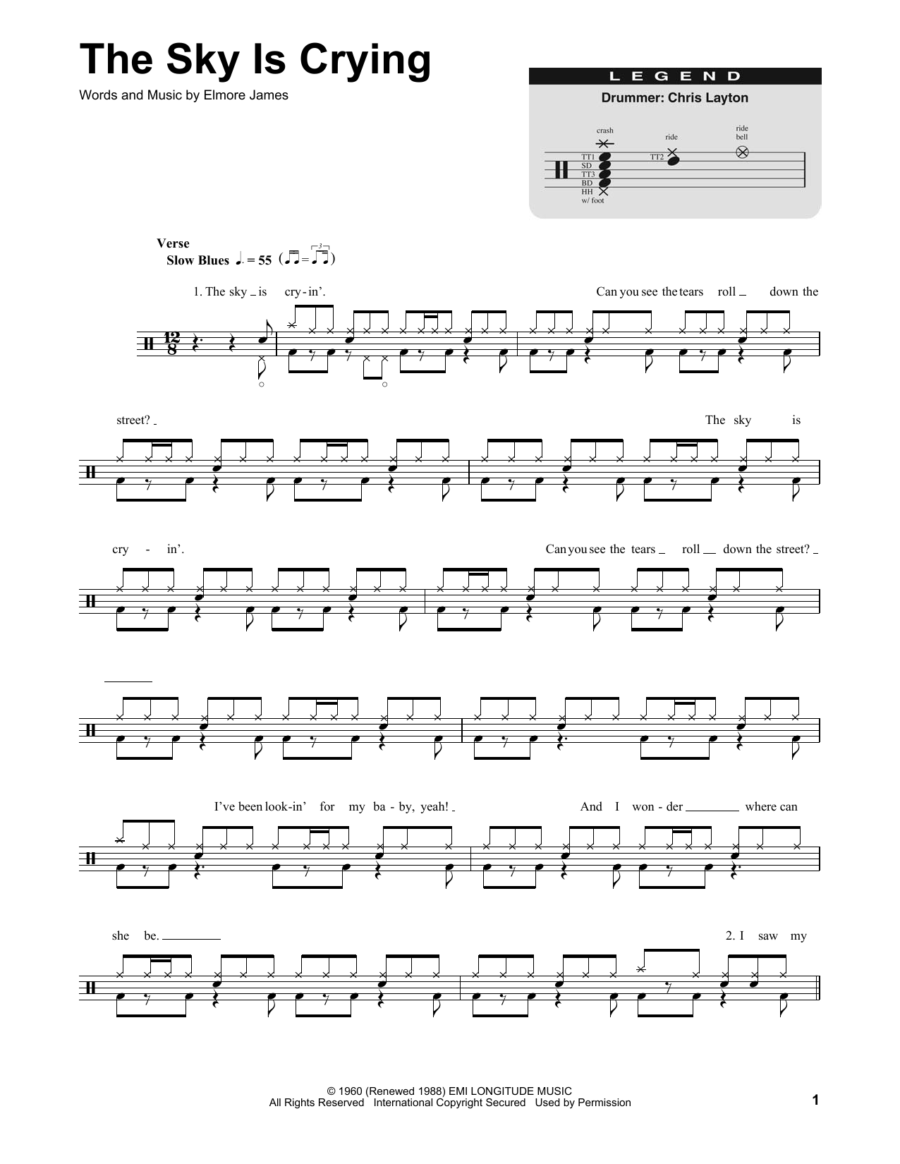 Download Stevie Ray Vaughan The Sky Is Crying Sheet Music