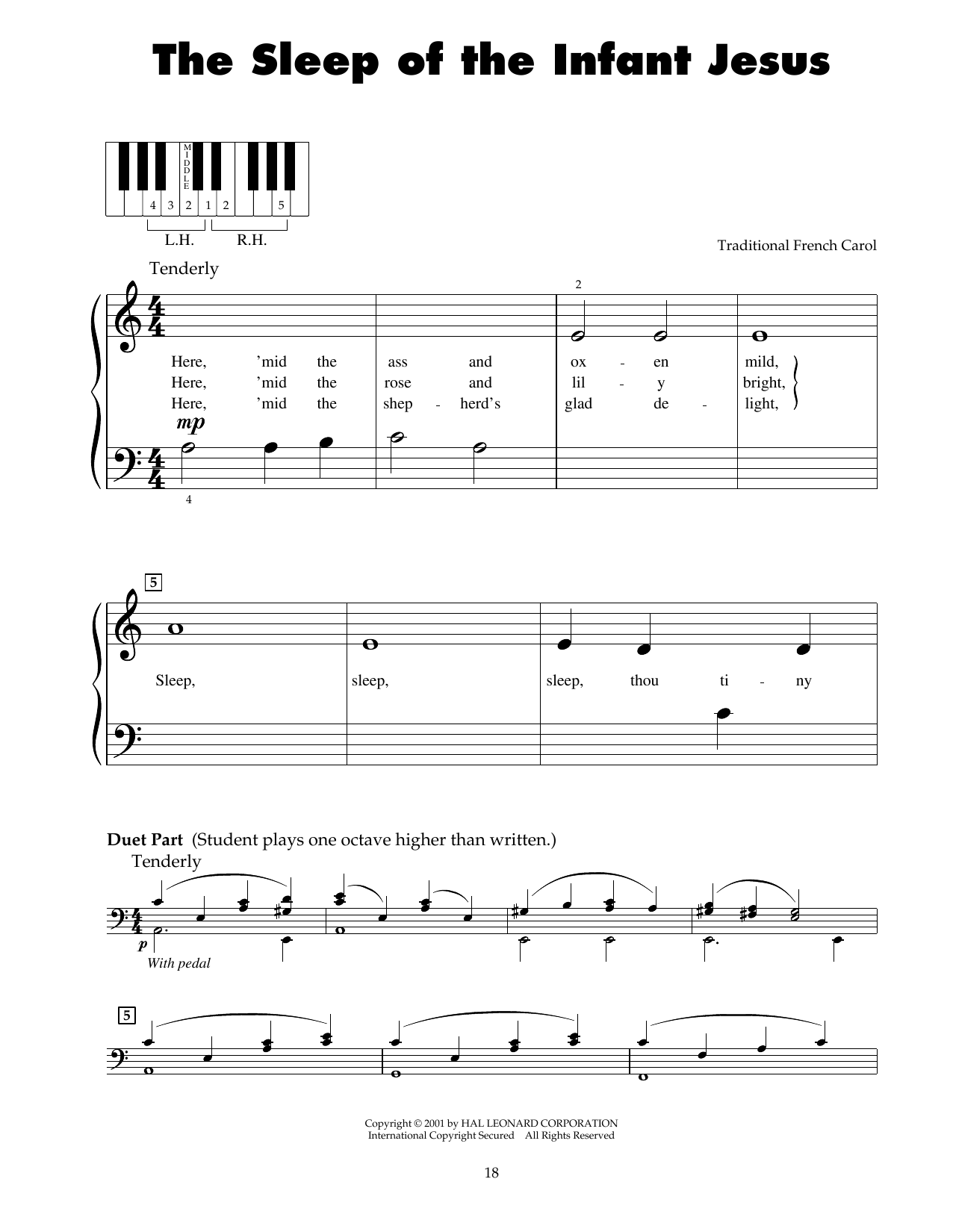 Download Traditional French Carol The Sleep Of The Infant Jesus Sheet Music