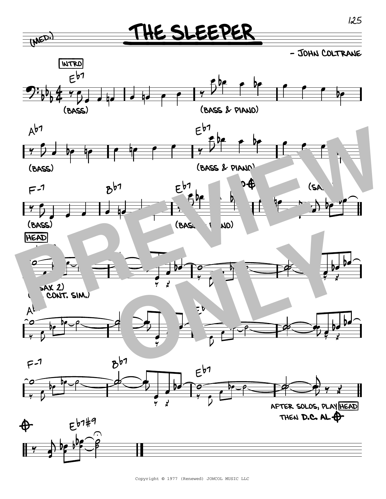 Download John Coltrane The Sleeper Sheet Music
