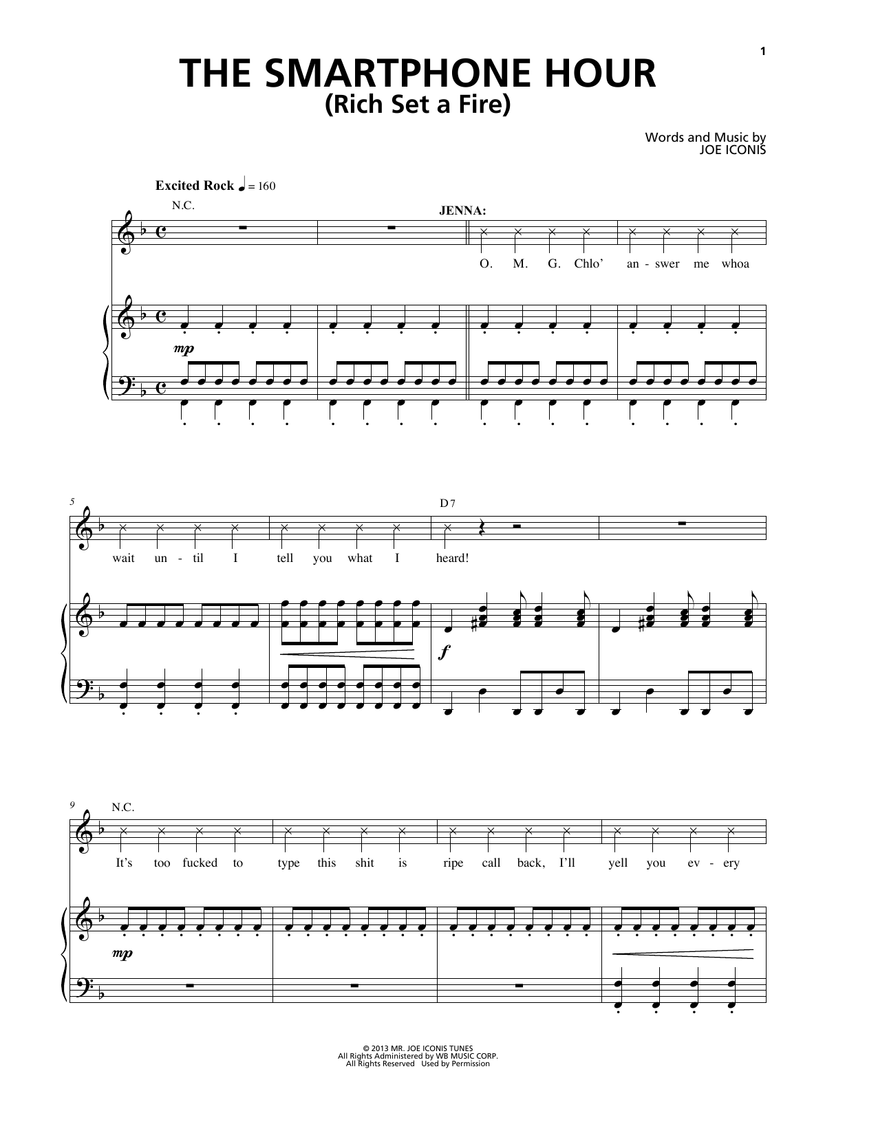 Download Joe Iconis The Smartphone Hour (Rich Set A Fire) ( Sheet Music